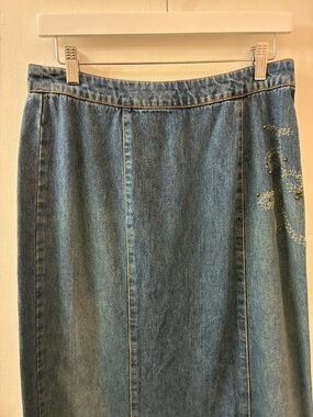 Vintage Willi Smith Blue Denim Maxi Skirt